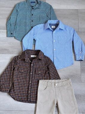 Lil Lemons Hartford Boys Bundle Size 4 Preppy Shirts & Khaki Shorts